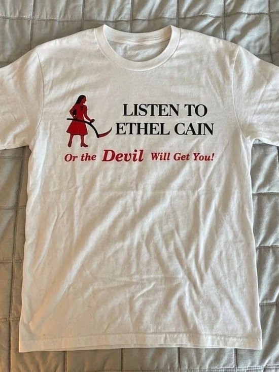 Gildan Other - Gildan White Tee with Red and Black 'Listen to Ethel Cain' Graphic